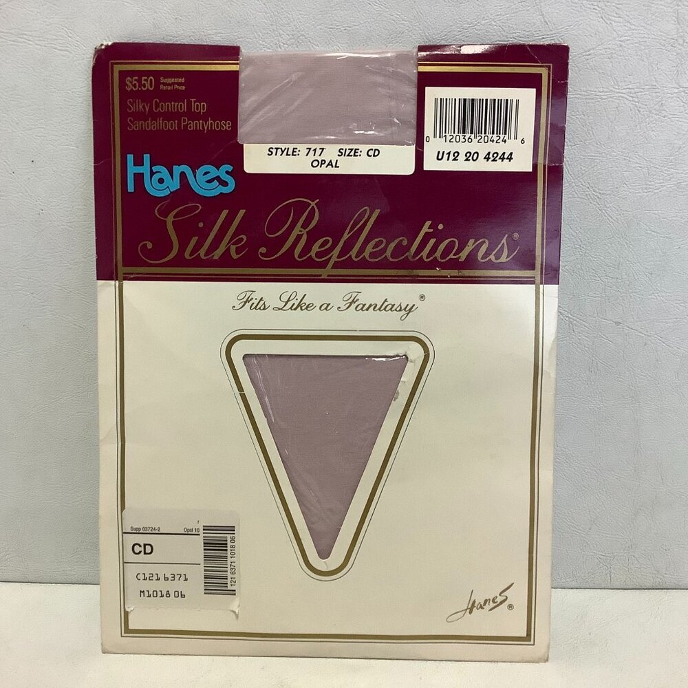NIP Vtg Hanes Silk Reflections Silky Sheer Control Top Pantyhose Size CD Opal